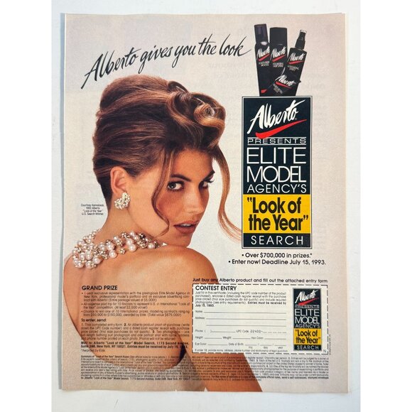 Other - Vintage 1993 Alberto Elite Model Agency Search Beauty Advertisement Print Ad